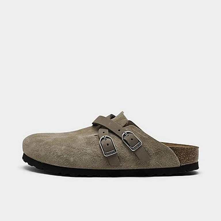 Blair Suede Leather Casual Clogs in Taupe