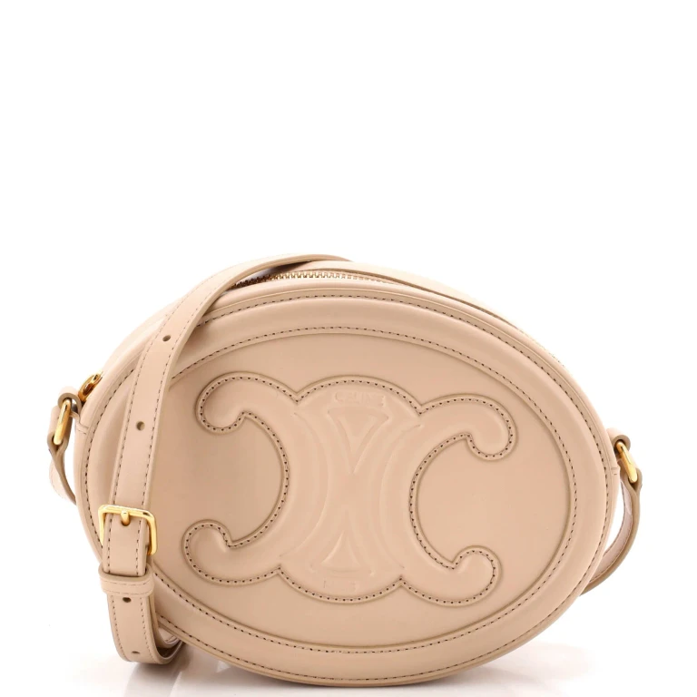 Triomphe Oval Crossbody Bag Leather