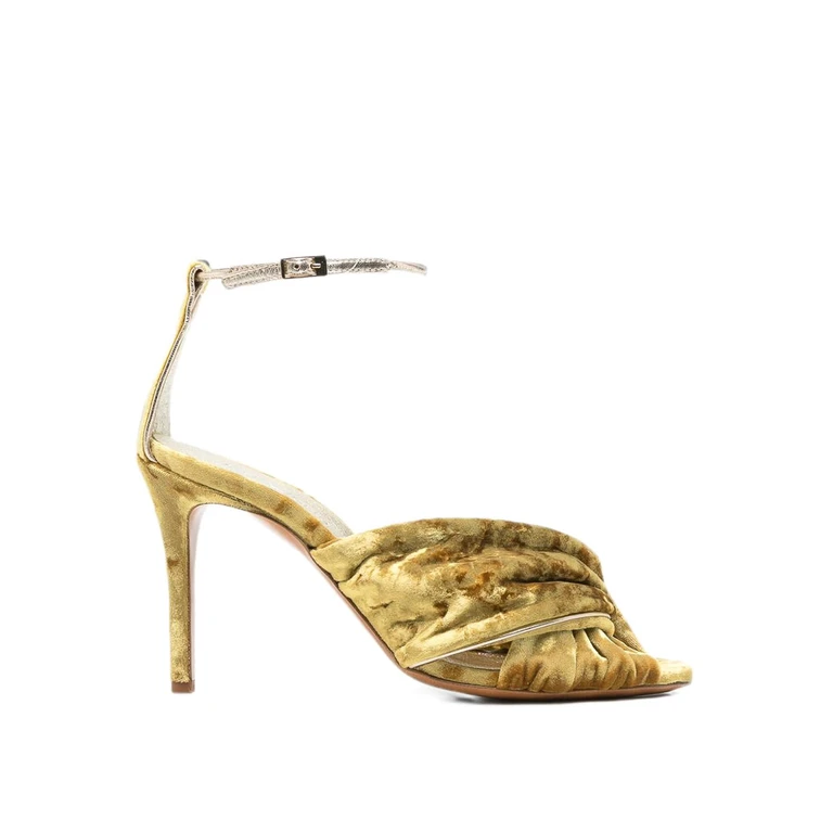 Sandale à talon aiguille avec bride torsadée effet velours