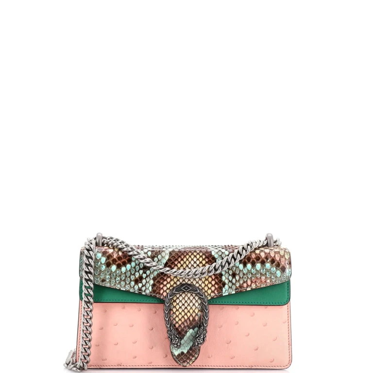 Dionysus Bag Python with Ostrich and Leather Small