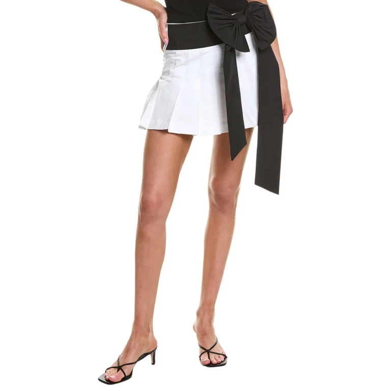 Bow Pleated Skirt