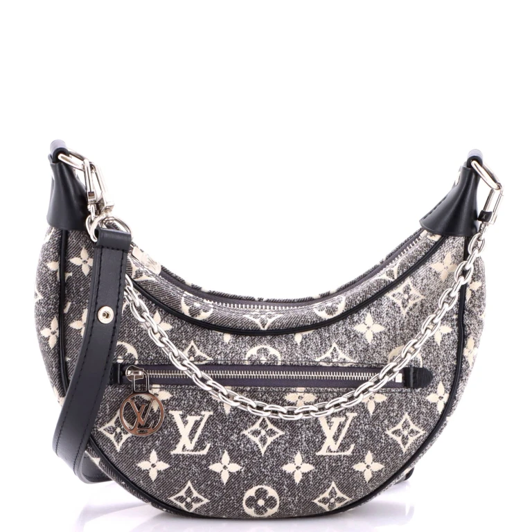 Loop Handbag Monogram Jacquard Denim