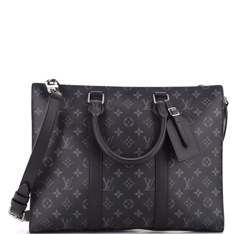 Sac Plat Zipper Tote Monogram Eclipse Canvas Horizontal