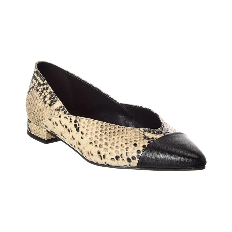 M by Bruno Magli Parma Snake-Embossed Leather Flat