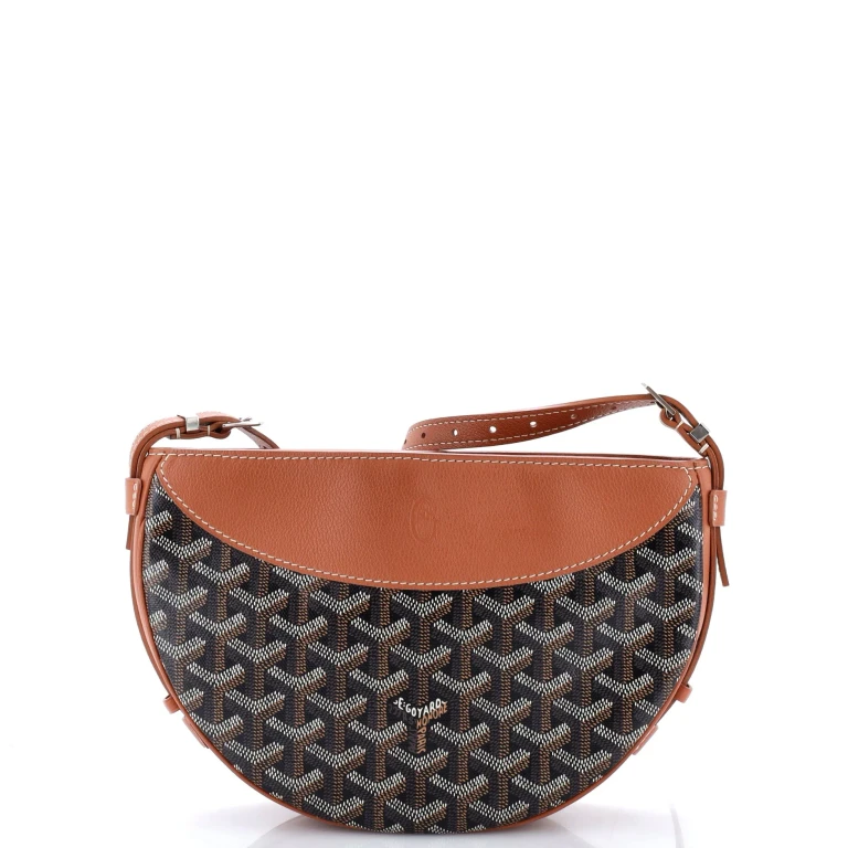 Hirondelle Shoulder Bag Coated Canvas and Leather