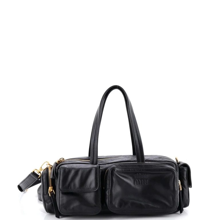 Multi Pocket Shoulder Bag Leather