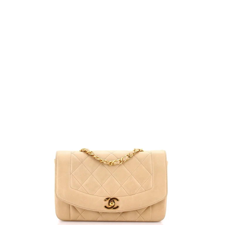 Vintage Diana Flap Bag Quilted Lambskin Small