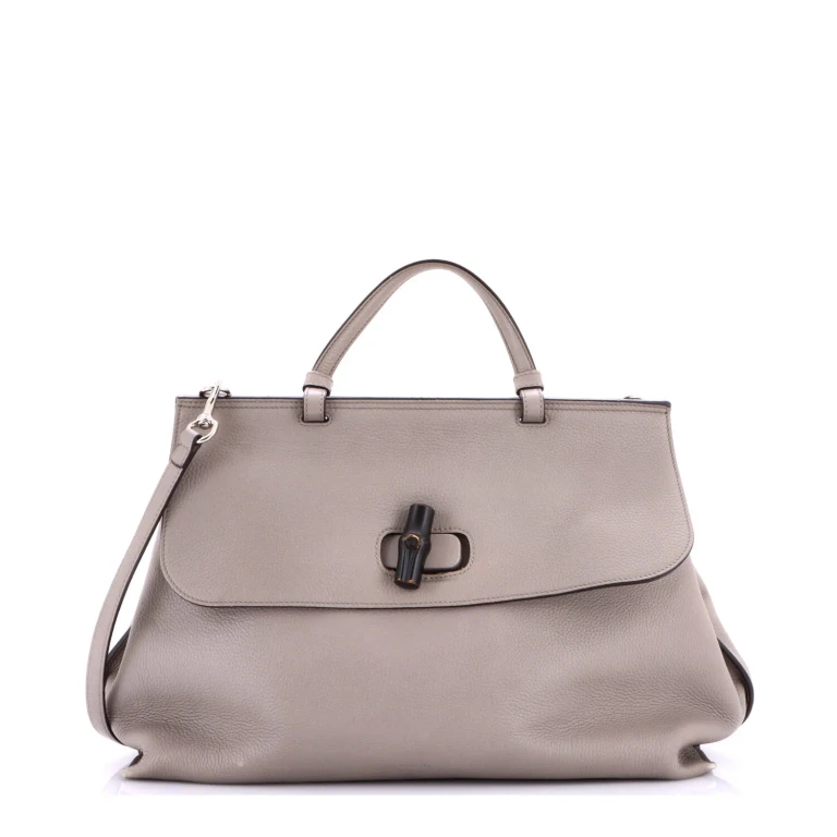 Bamboo Daily Top Handle Bag Leather Large