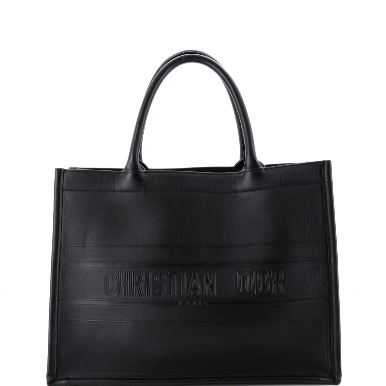 Book Tote Embossed Leather Medium