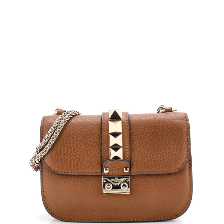 Glam Lock Shoulder Bag Leather Small