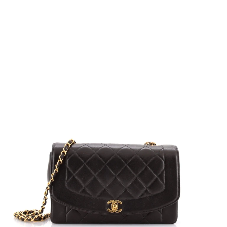 Vintage Diana Flap Bag Quilted Lambskin Medium