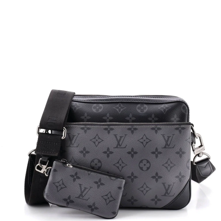 Trio Messenger Bag Reverse Monogram Eclipse Canvas