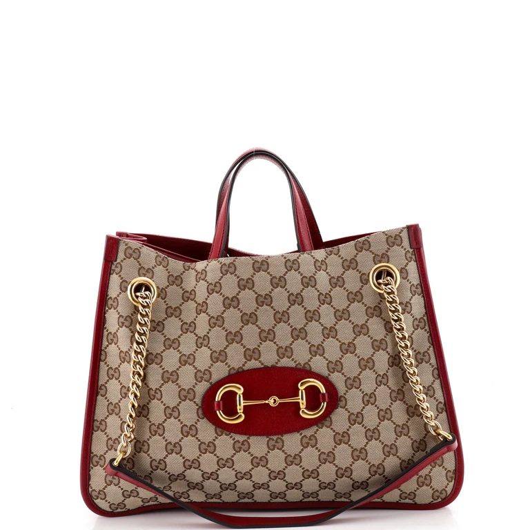 Horsebit 1955 Chain Tote GG Canvas with Leather Medium