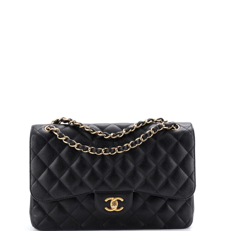 Classic Double Flap Bag Quilted Caviar Jumbo