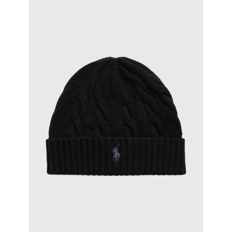 Wool and Cashmere Blend Beanie with Contrast Pony Logo (710B23668001)
