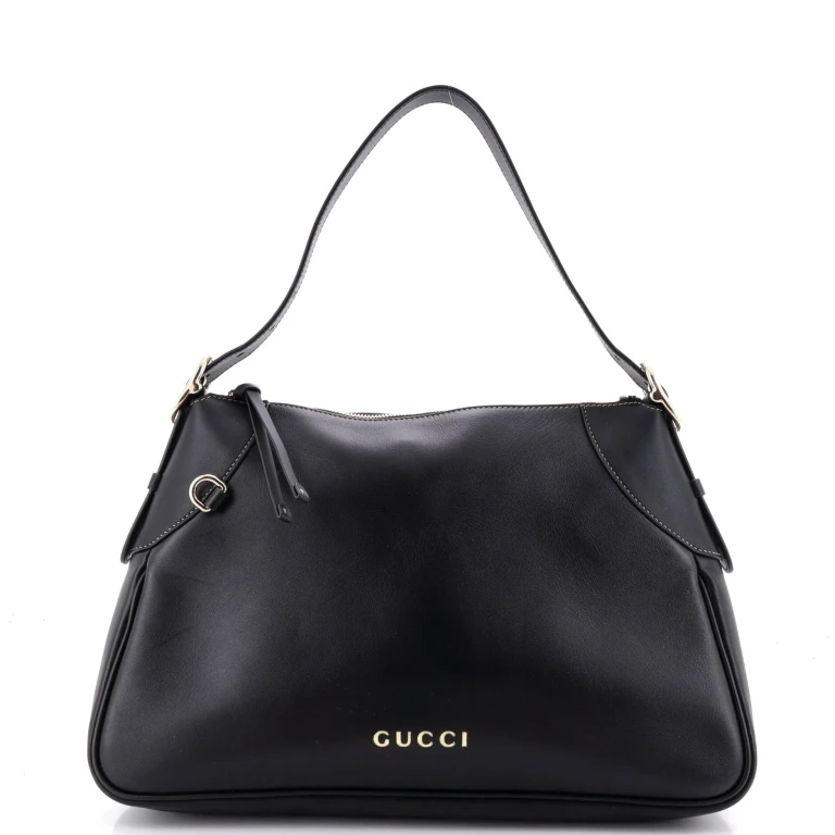 Emblem Shoulder Bag Leather Medium