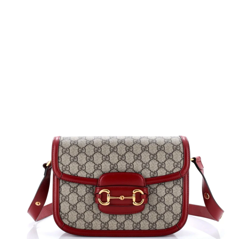 Horsebit 1955 Shoulder Bag GG Coated Canvas with Leather Small