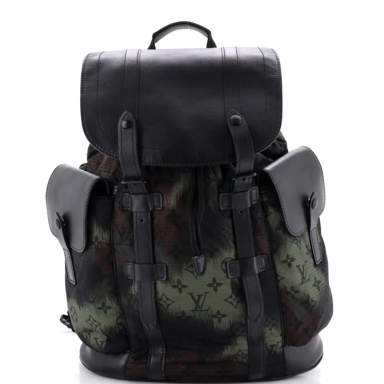 Christopher Backpack Limited Edition Camouflage Monogram Nylon with Leather PM