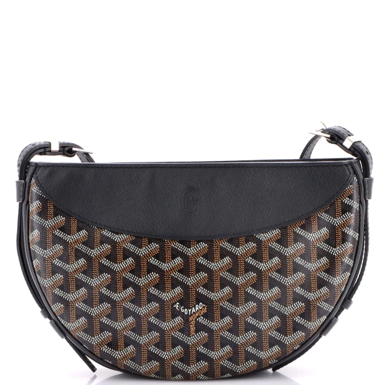 Hirondelle Shoulder Bag Coated Canvas and Leather