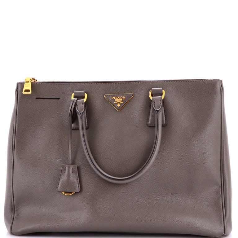 Double Zip Lux Tote Saffiano Leather Large
