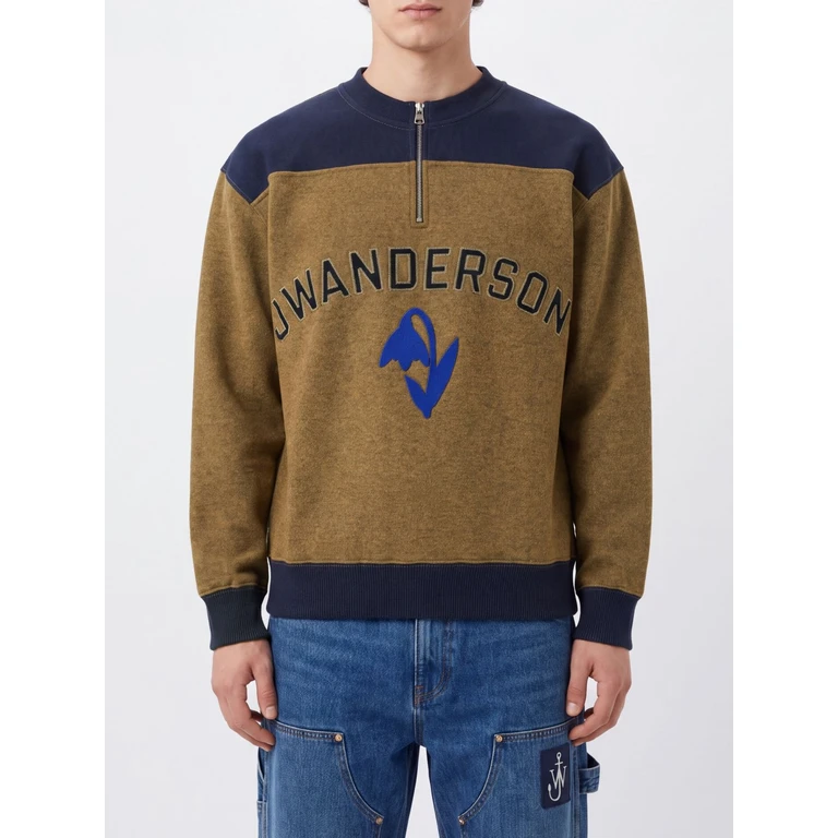 Sudadera JW Anderson con medio cremallera en mezcla de lana