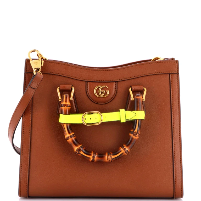 Diana NM Bamboo Handle Tote Leather Small