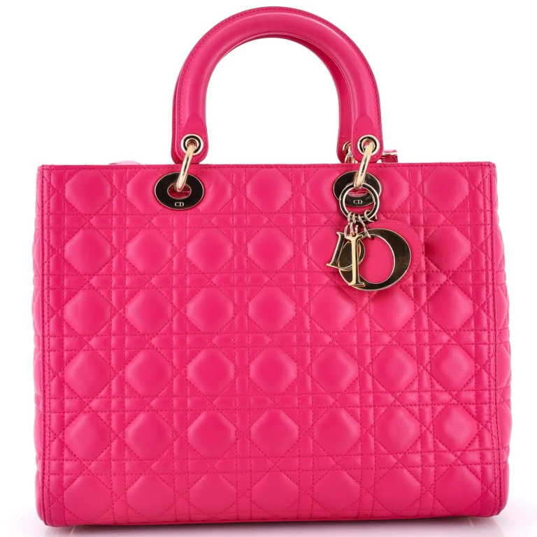 Lady Dior Bag Cannage Quilt Lambskin Large