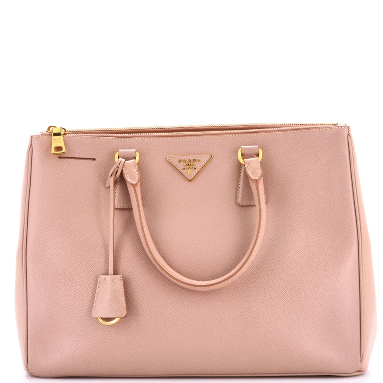 Double Zip Lux Tote Saffiano Leather Large
