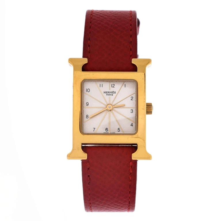 Heure H Quartz Watch Plated Metal and Leather 21