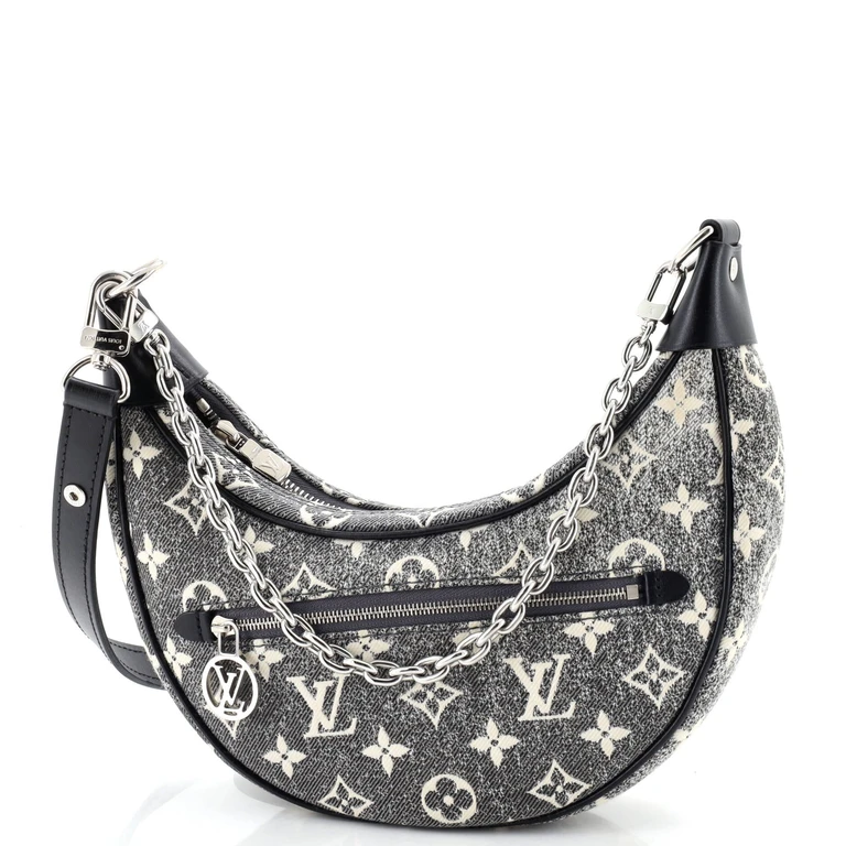 Loop Handbag Monogram Jacquard Denim