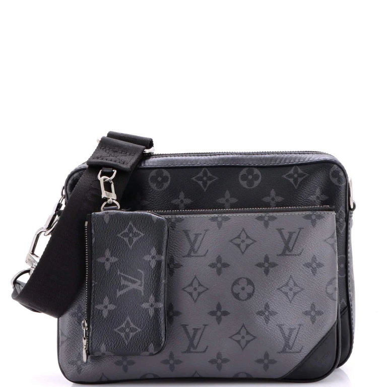 Trio Messenger Bag Reverse Monogram Eclipse Canvas