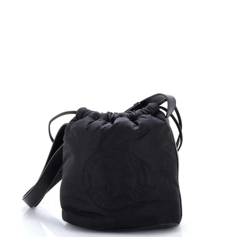 Rive Gauche Drawstring Bucket Bag Padded Nylon