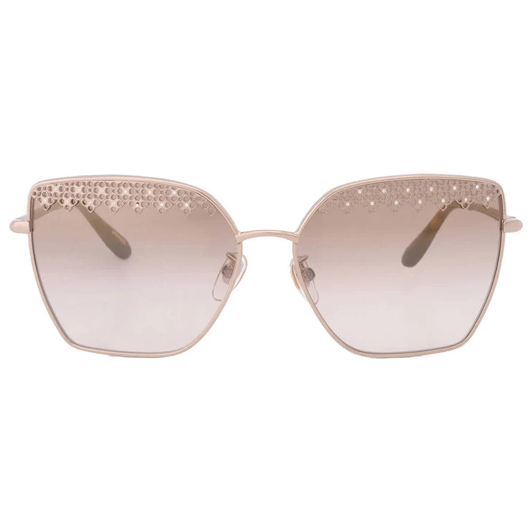 Brown Gradient Mirror Gold Butterfly Ladies Sunglasses SCHF76S 594G 59