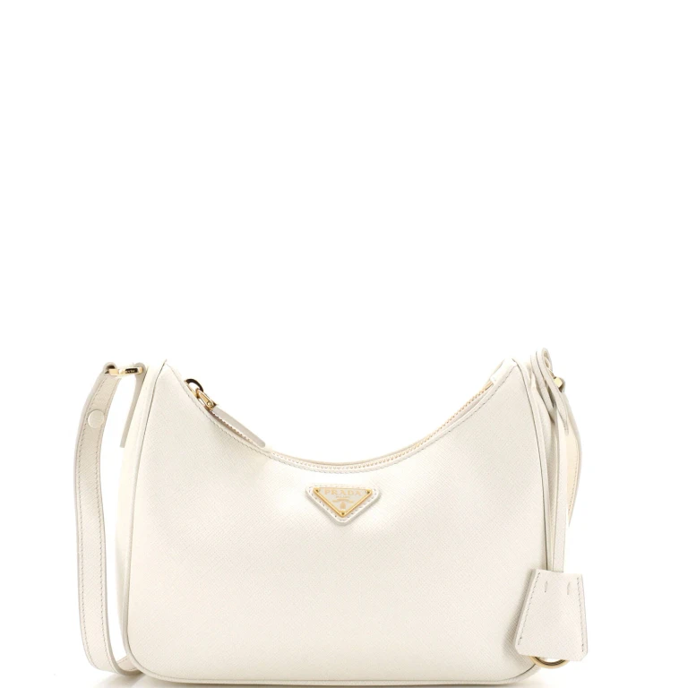 Adjustable Handle Zip Hobo Saffiano Leather Mini