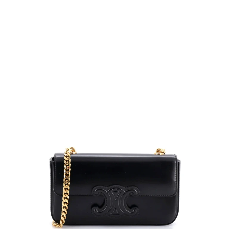 Triomphe Chain Shoulder Bag Leather Small