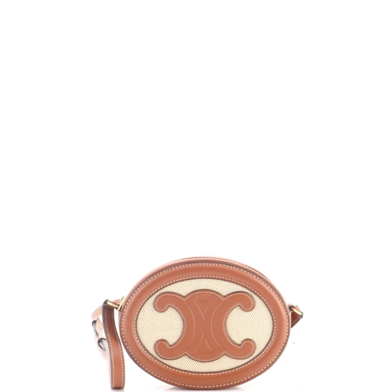 Triomphe Oval Crossbody Bag Canvas and Leather