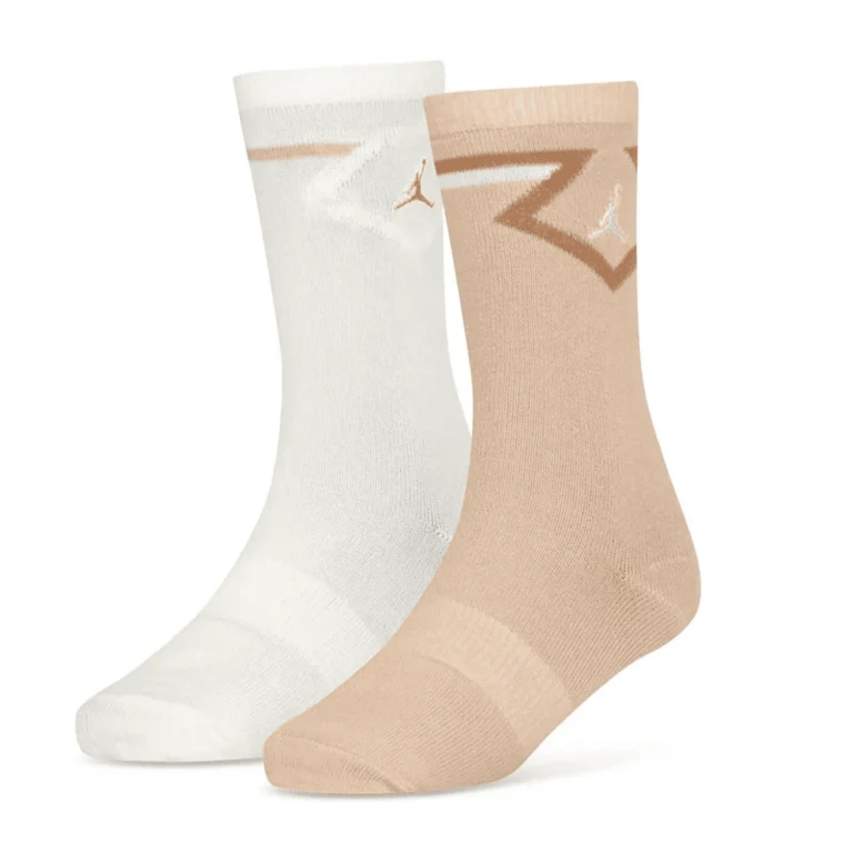 Youth Diamond Logo High Crew Socks 2 Pack Coconut Milk