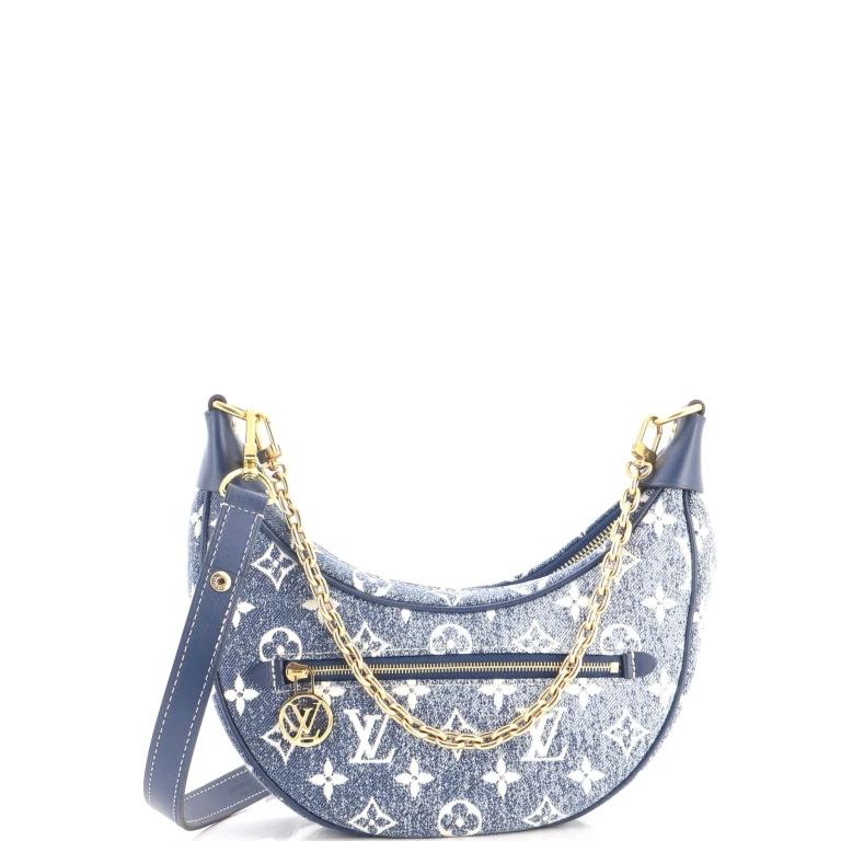 Loop Handbag Monogram Jacquard Denim