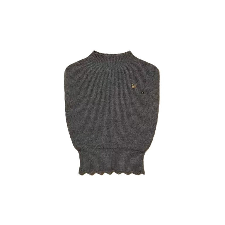 Twin Set Top de mistura de lã com broche