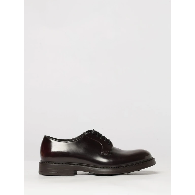 DOUCAL'S Wine-Coloured Brushed Calfskin Derby Shoes with Rubber Sole (DU1385BRUXUF007TL01)