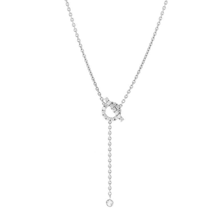Finesse Lariat Necklace 18K White Gold and Diamonds