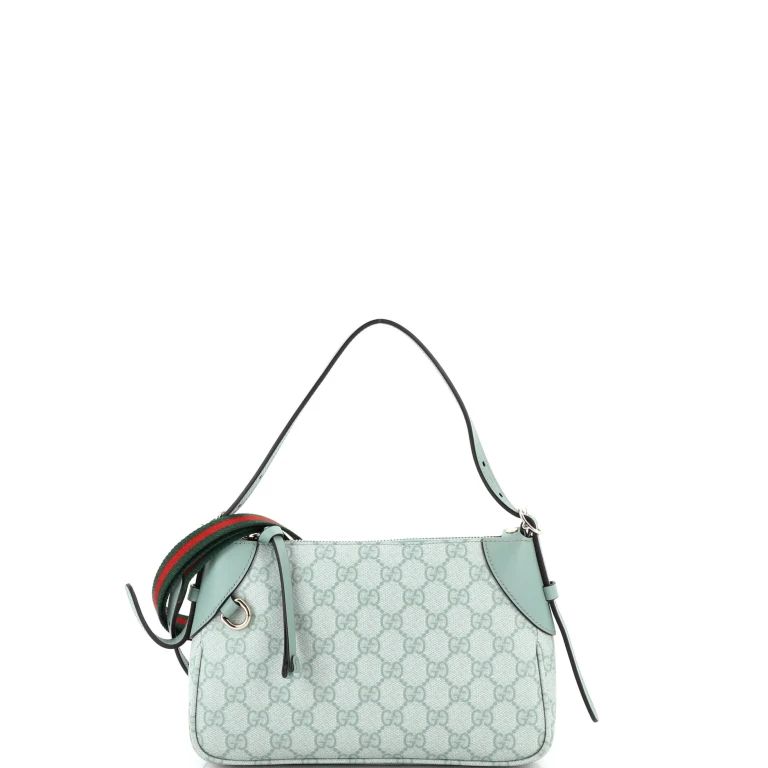 Emblem Shoulder Bag GG Coated Canvas with Leather Small