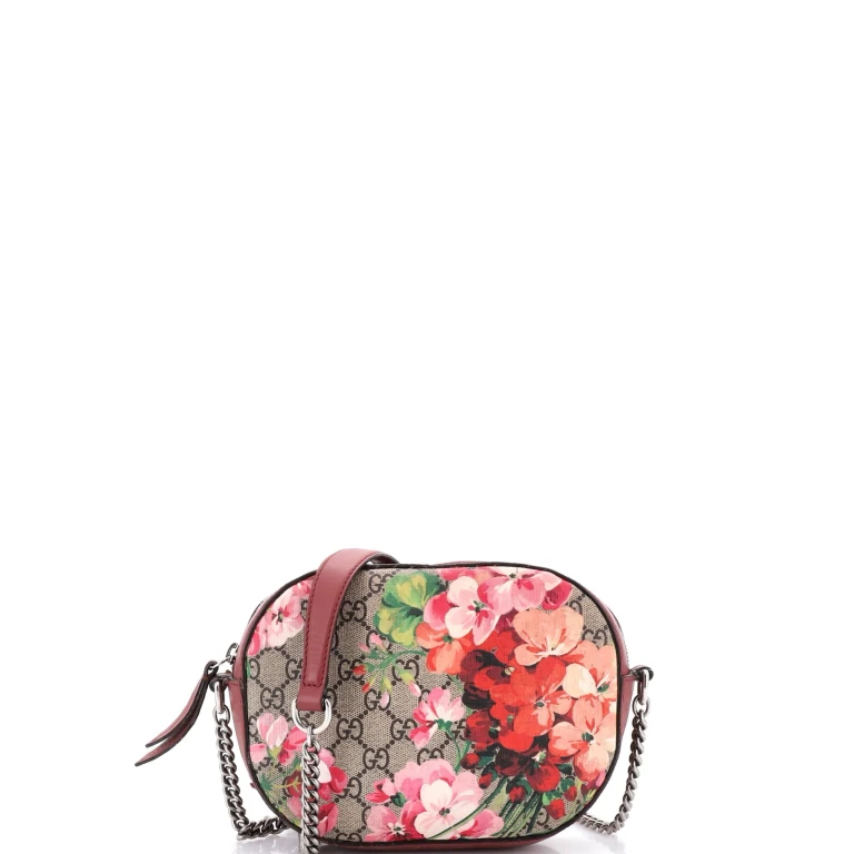 Chain Crossbody Bag Blooms Print GG Coated Canvas Mini