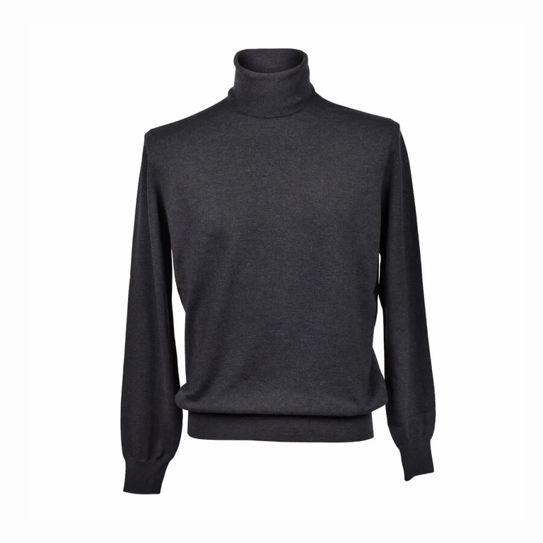 Men's Charcoal Turtleneck Sweater