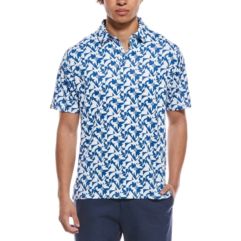 Layered Floral Print Polo Shirt