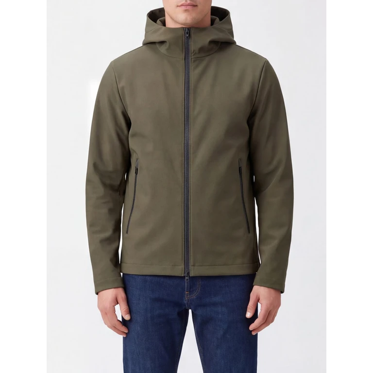 Chaqueta con capucha y cuello alto Woolrich Shell de softshell