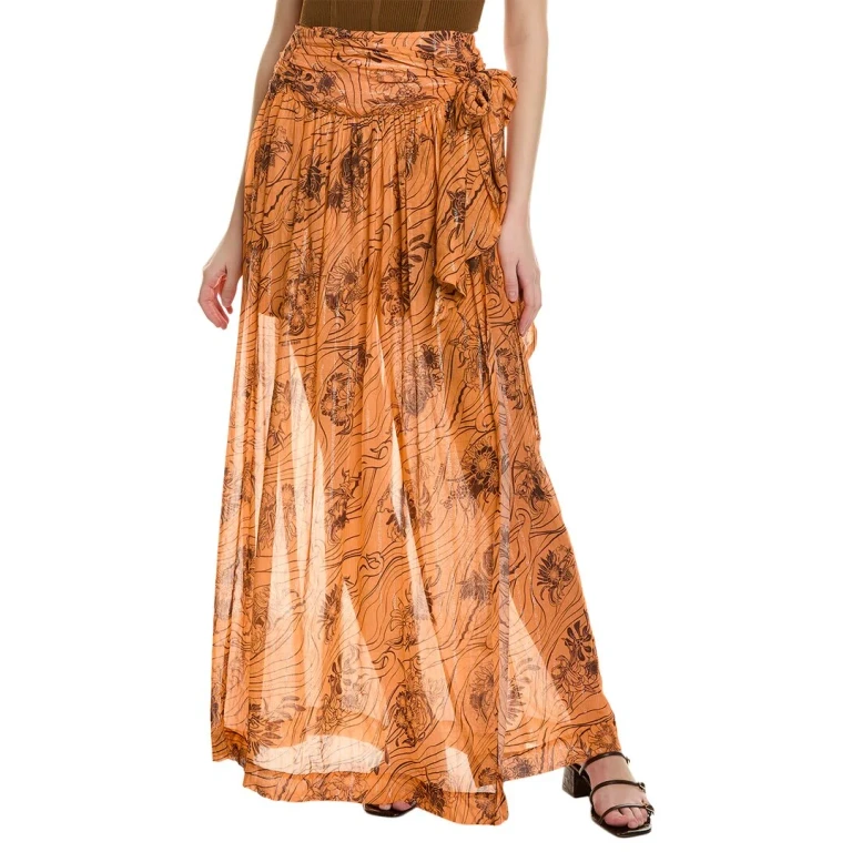 Patina Silk-Blend Maxi Skirt
