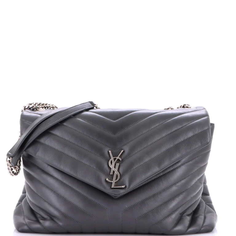 Loulou Shoulder Bag Matelasse Chevron Leather Large