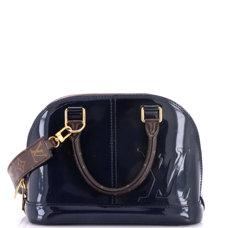Alma Handbag Vernis with Monogram Canvas BB