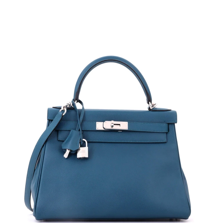 Kelly Handbag Colvert Epsom with Palladium Hardware 28
